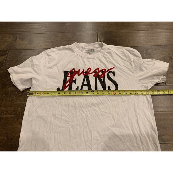 Guess Jeans Mens Guess Jeans Spellout White Short Sleeve T-Shirt Size M MEDIUM - Picture 7 of 8